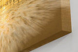 Sinus Art Wandbild 120x80cm Stimmungsvolle Aufnahme eines alten Holzstegs im goldenen Sonnenlicht auf offener See