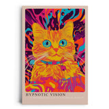 Paul Sinus Leinwandbild 60x90cm Hypnotische Vision – Faszinierende Katze in leuchtend surrealem Farbspektakel