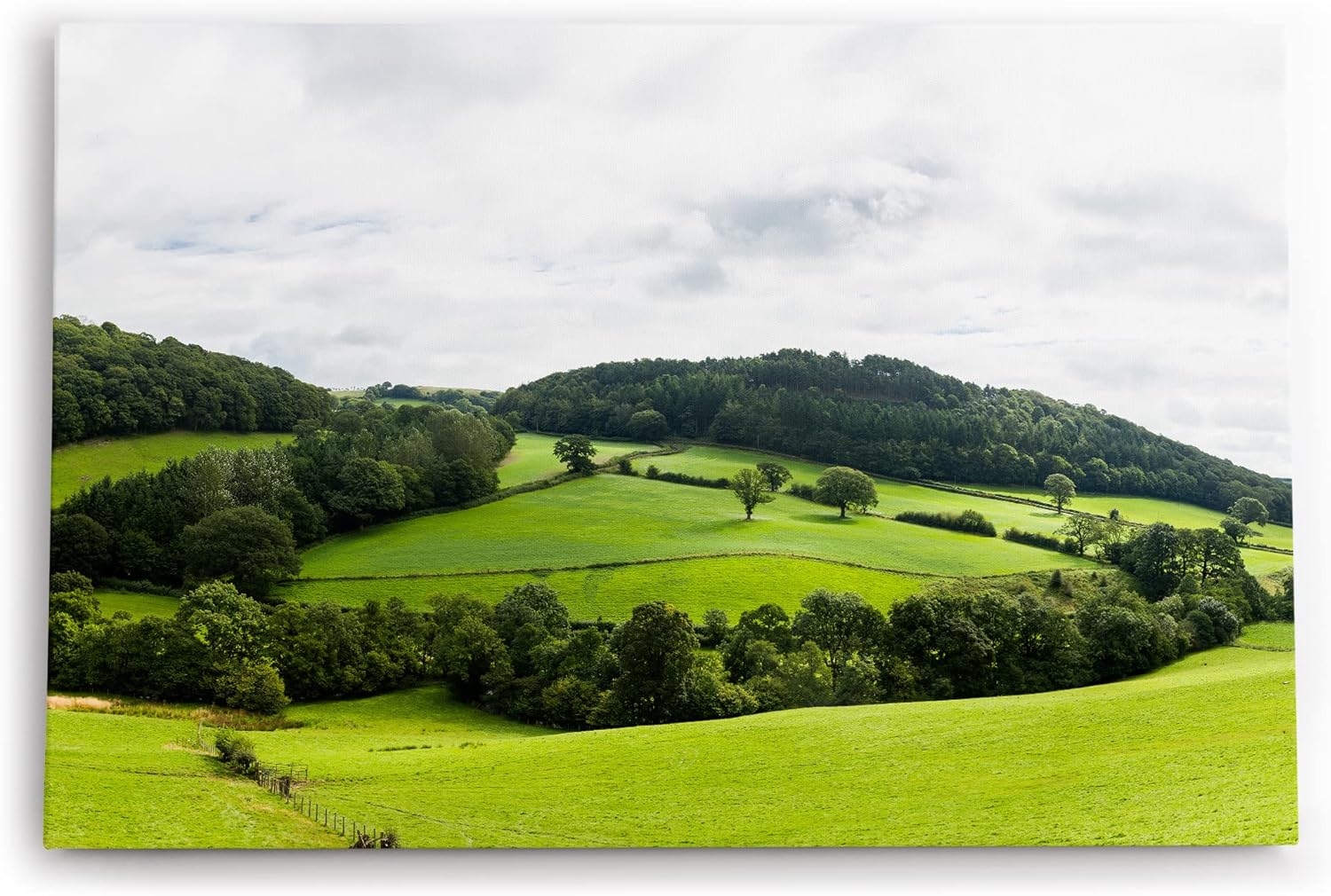 Paul Sinus Wandbild 120x80cm Landschaft Natur Berge Hügel Grün Bäume Wiese