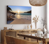 Paul Sinus Wandbild 120x80cm Bucht Strand Sonnenuntergang Meer Horizont