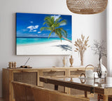 Wandbild 120x80cm Südseeparadies Palmen Strand Sonne Meer Türkis
