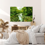 Paul Sinus Wandbild 120x80cm Bach Naturbach Dschungel Grün Bäume Wasser