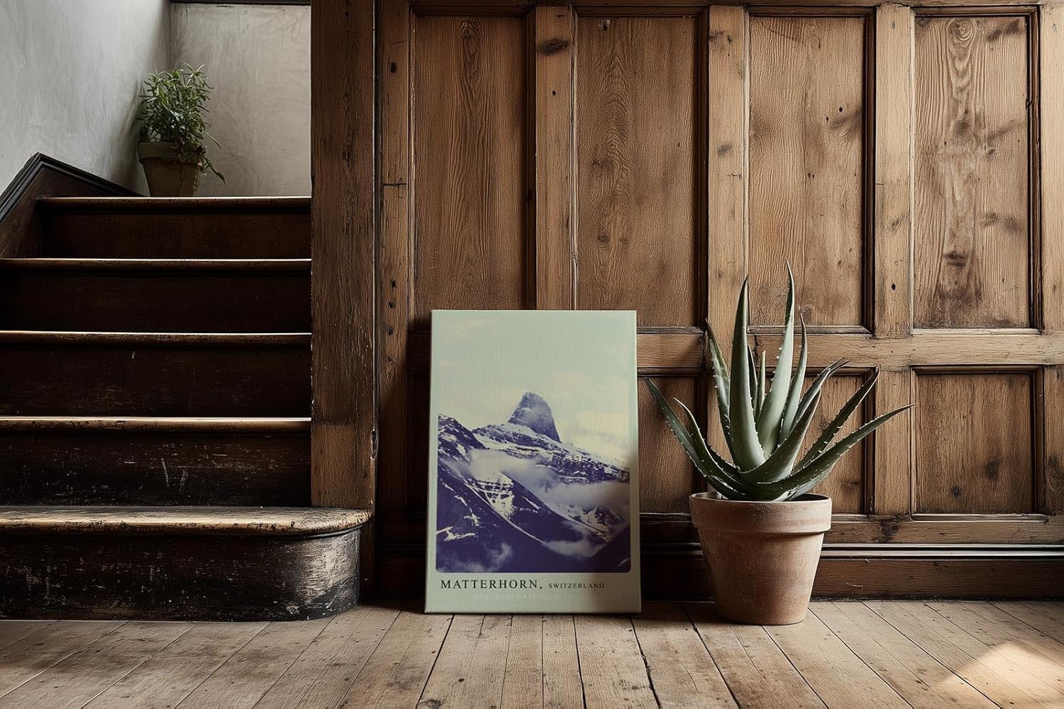 Paul Sinus Kunstdruck 40x60cm Matterhorn – majestätisches Bergpanorama in Wolken und Schnee