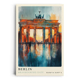 Paul Sinus Leinwandbild 40x60cm Leinwandbild Berlin Brandenburger Tor moderne Kunst urbane Eleganz farbenprächtige Architektur zeitlose Ästhetik Stadtmotiv