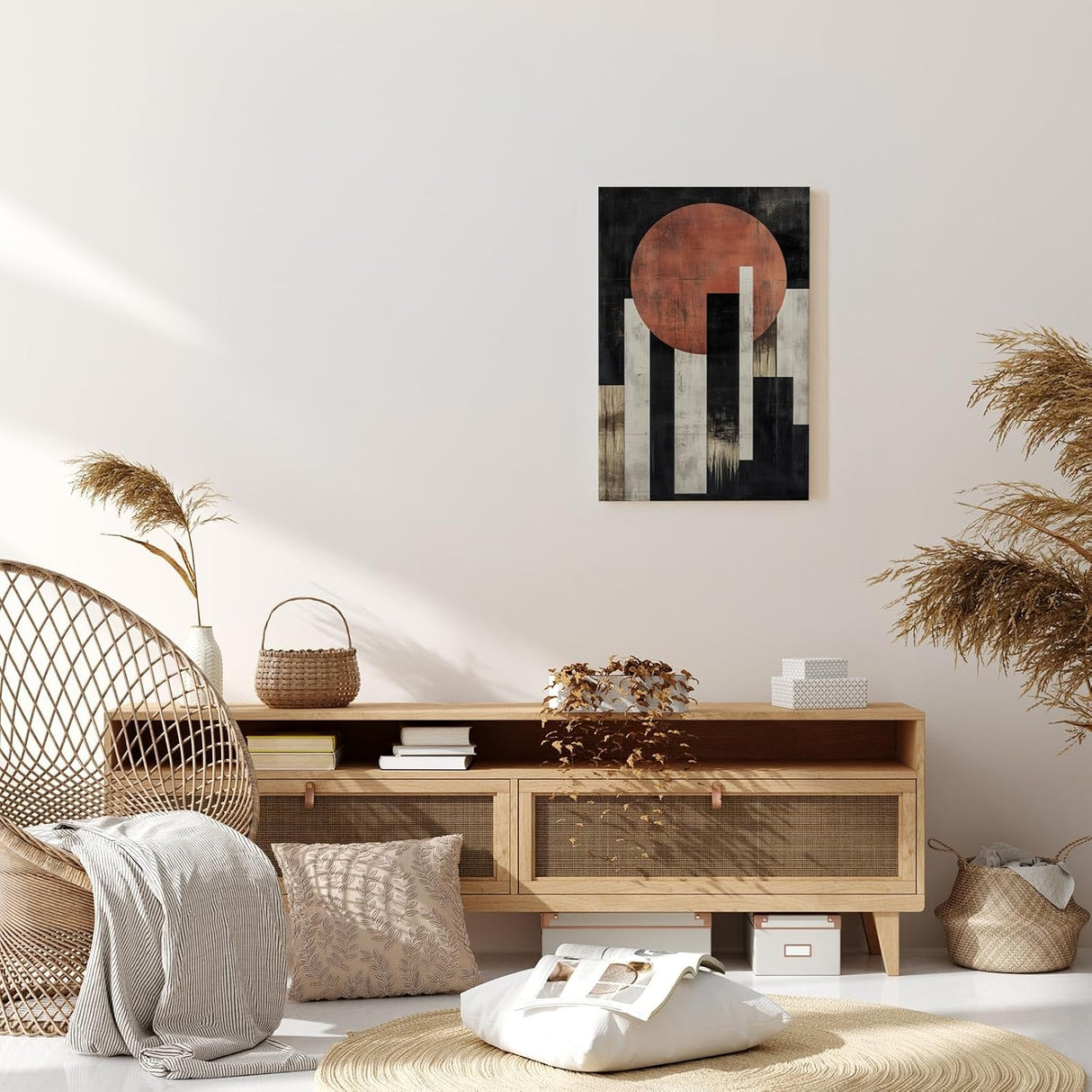 Paul Sinus 60x90cm Wandbild Visionäre Balance – Kraftvolles Fokuskunstwerk mit abstraktem Sonnenmotiv und Struktur