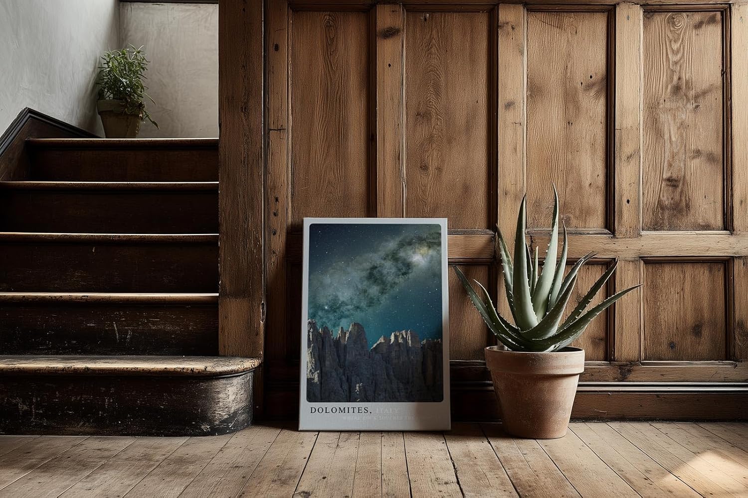 Paul Sinus Kunstdruck 40x60cm Dolomiten bei Nacht – majestätische Felswände unter dem Sternenhimmel Italiens