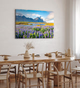 Paul Sinus Wandbild 120x80cm Island Landschaft Berg Blumen Blau See Natur