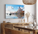 Paul Sinus Wandbild 120x80cm Venedig Gondel Italien Möwen Kanal Kapelle