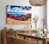 Paul Sinus Wandbild 120x80cm Berge Tannenwald Wald Wolken Natur Landschaft