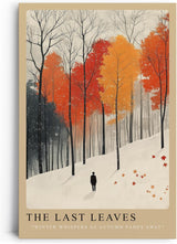 Paul Sinus Leinwandbild 80x120cm The Last Leaves Leinwandbild herbstliche Landschaft mit fallenden Blättern melancholische Herbststimmung und Übergang