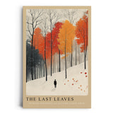 Paul Sinus Leinwandbild 80x120cm The Last Leaves Leinwandbild herbstliche Landschaft mit fallenden Blättern melancholische Herbststimmung und Übergang
