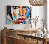 Wandbild 120x80cm Porträt einer jungen afrikanischen Frau Feminin Spachtel Abstrakt
