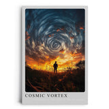 Paul Sinus Leinwandbild 60x90cm Cosmic Vortex Leinwandbild atemberaubende Landschaft mit spiralförmigem Himmel und Silhouette im Sonnenuntergang