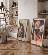 Paul Sinus Leinwandbild 80x120cm Leinwandbild Retro Lady Zermatt Alpen Vintage Reiselust Schweiz Nostalgie stilvolle Eleganz Kunstmotiv Berglandschaft