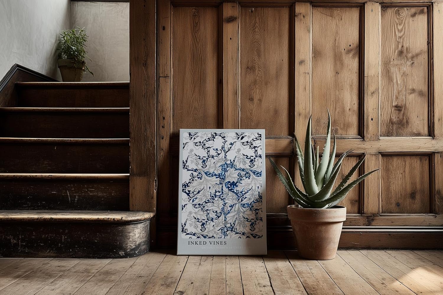 Paul Sinus Kunstdruck 40x60cm Inked Vines kunstvolles Rankenmotiv in Tintenoptik mit feinen Schraffuren und Tiefenwirkung