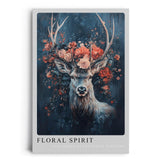 Paul Sinus Leinwandbild 60x90cm Floral Spirit – Natur, Hirsch, Wald, Blüten, Ästhetik, Kunst, Mystik, Magie, Eleganz, Symbolik, Wildnis, Ruhe, Anmut