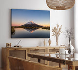 Paul Sinus Wandbild 120x80cm Taranaki Vulkan Neuseeland See Berg Sonnenuntergang
