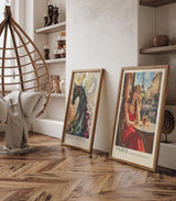 Paul Sinus Leinwandbild 60x90cm Leinwandbild Romantische Pariser Café-Szene – Frau im roten Kleid, impressionistische Stadtansicht, französischer Charme