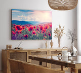 Paul Sinus Wandbild 120x80cm Mohnblumen Feld Wildblumen Blumen rote Blüten