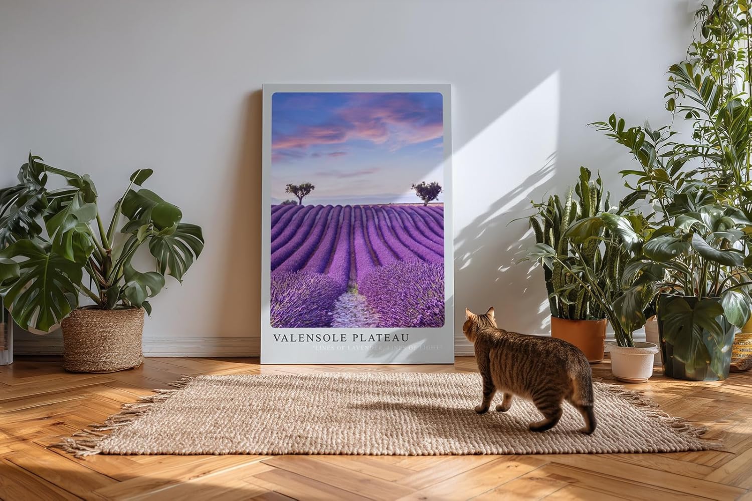 Paul Sinus Kunstdruck 40x60cm Valensole Plateau Lavendelfelder Provence Reihen Himmel Sommerfarben