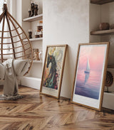 Paul Sinus Leinwandbild 60x90cm traumhafte Segelboot-Szene in sanften Pastellfarben, beruhigende Wandkunst mit meditativer Atmosphäre