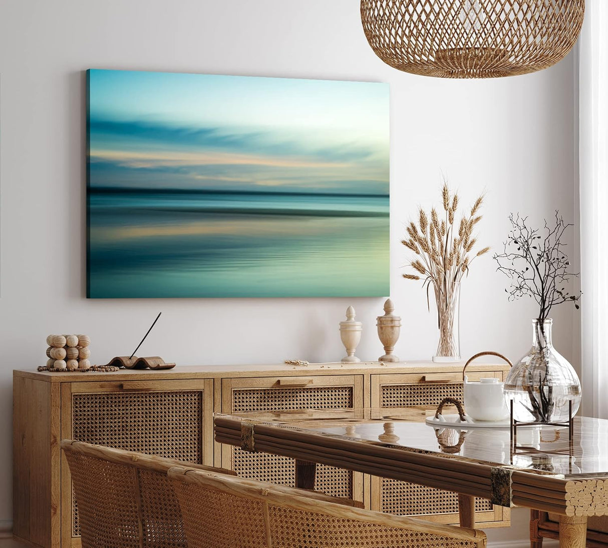 Paul Sinus Wandbild 120x80cm Horizont Meer Himmel Abstrakt Kunstvoll Minimal