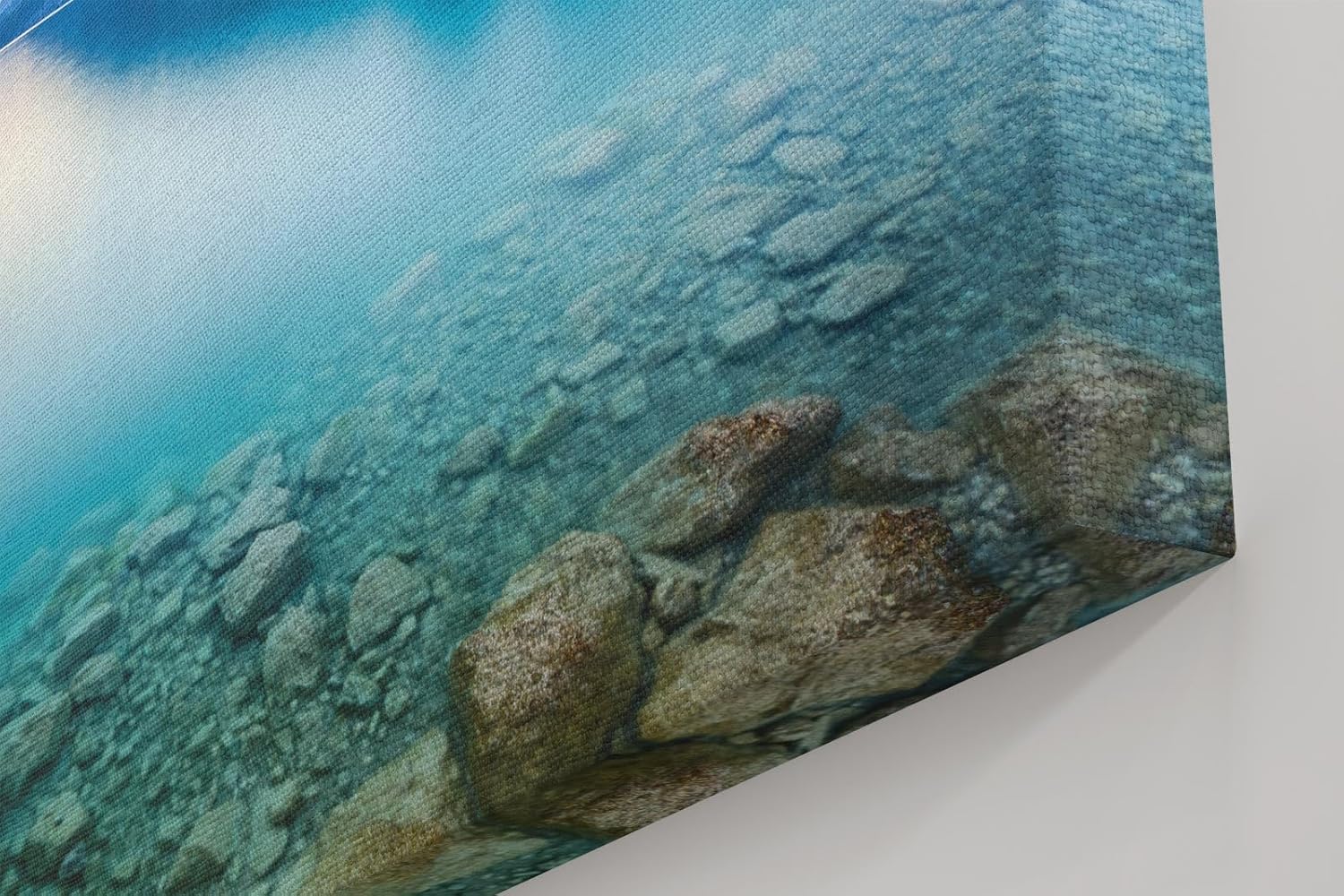 Sinus Art Wandbild 120x80cm Die Spiegelung im Wasser und die klaren Steine im Vordergrund vermitteln Ruhe und Weite
