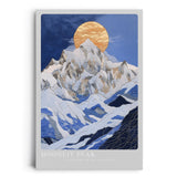 Paul Sinus Leinwandbild 60x90cm majestätische Mondschein-Berglandschaft mit texturreichen Strukturen – kunstvolles Leinwandbild für moderne Raumgestaltung