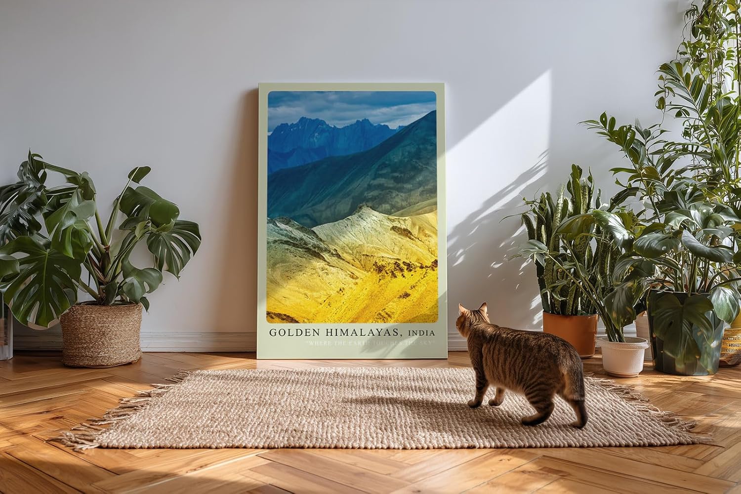Paul Sinus Kunstdruck 40x60cm Goldene Himalayas in Indien – erhabene Natur zwischen Himmel und Erde in Farbe eingefangen
