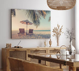 Wandbild 120x80cm Traumstrand Strand Meer Palme Sommer Urlaub
