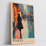 Paul Sinus Leinwandbild 80x120cm Paris Nostalgie – Impressionistisches Stadtmotiv mit einsamer Frau im Licht der Großstadt, stimmungsvolle Farben