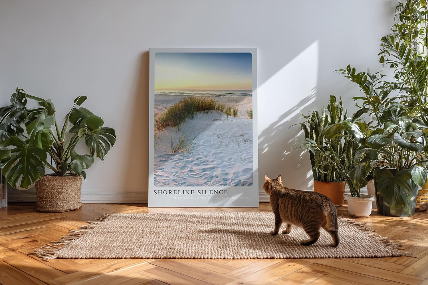 Paul Sinus Kunstdruck 40x60cm Shoreline Silence mit ruhiger Strandlandschaft bei Sonnenuntergang