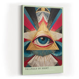Paul Sinus Wandbild in 40x60cm Triangle of Sight Geometrisches Auge im goldenen Dreieck