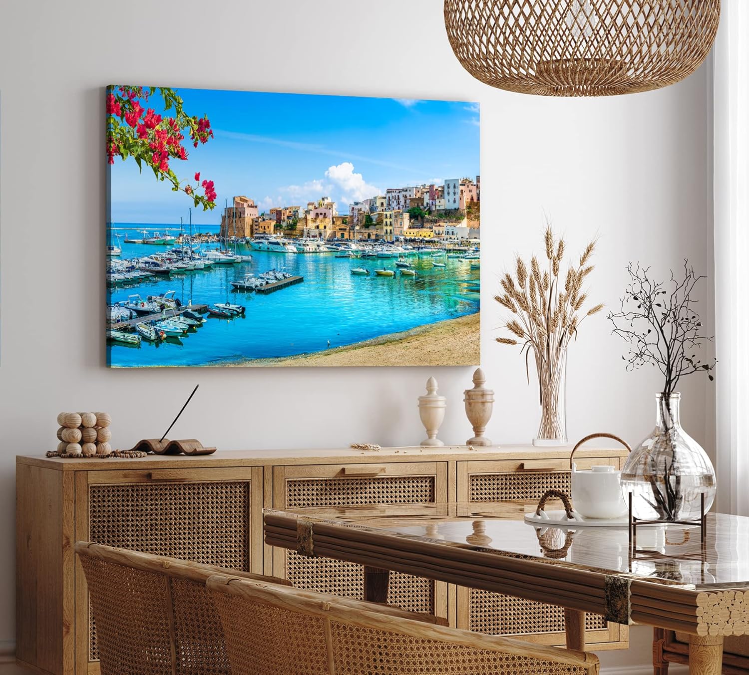 Paul Sinus Wandbild 120x80cm Sizilien italienische Küstenstadt Mittelmeer Hafen Trapani
