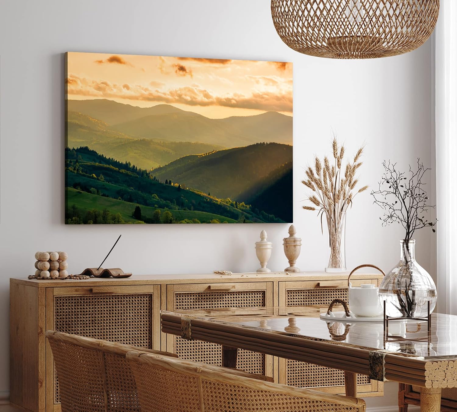 Paul Sinus Wandbild 120x80cm Berglandschaft Berge Gebirge Tannen Natur