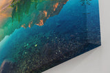 Sinus Art Wandbild 120x80cm Stimmungsvolles Bergmotiv mit Spiegelung im See und Sonnenaufgang für naturnahe Atmosphäre