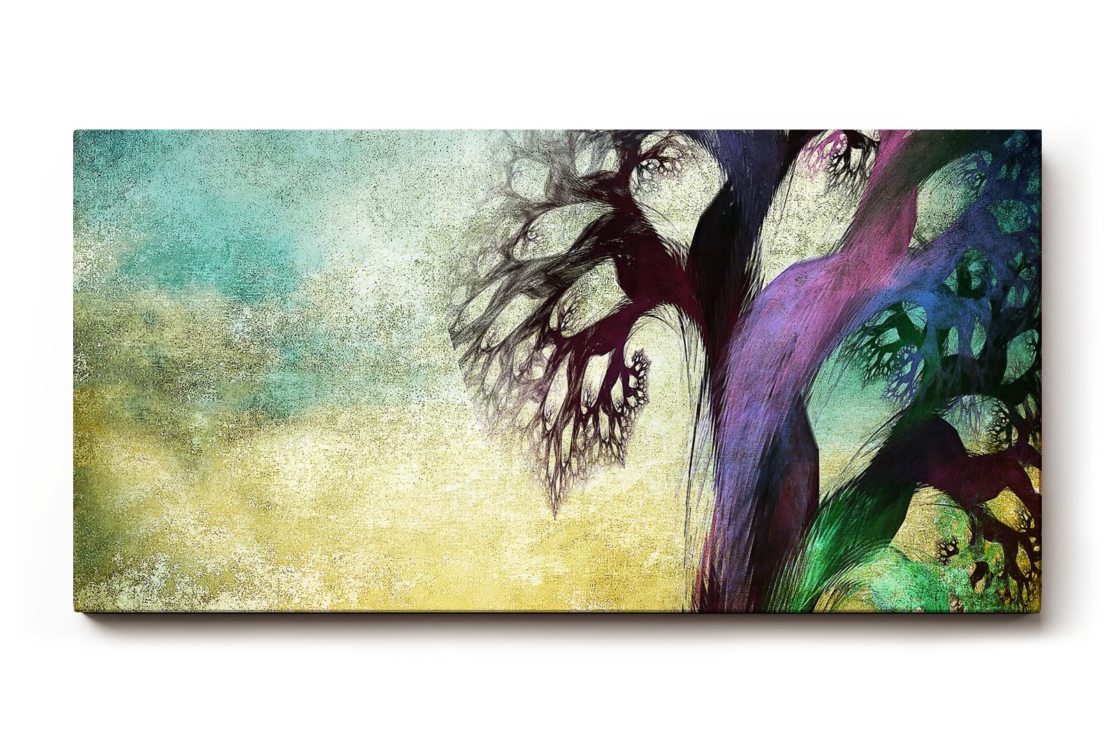 Sinus Art Wandbild 120x80cm Der mystische Baum mit farbigen Ästen wirkt magisch und faszinierend zugleich