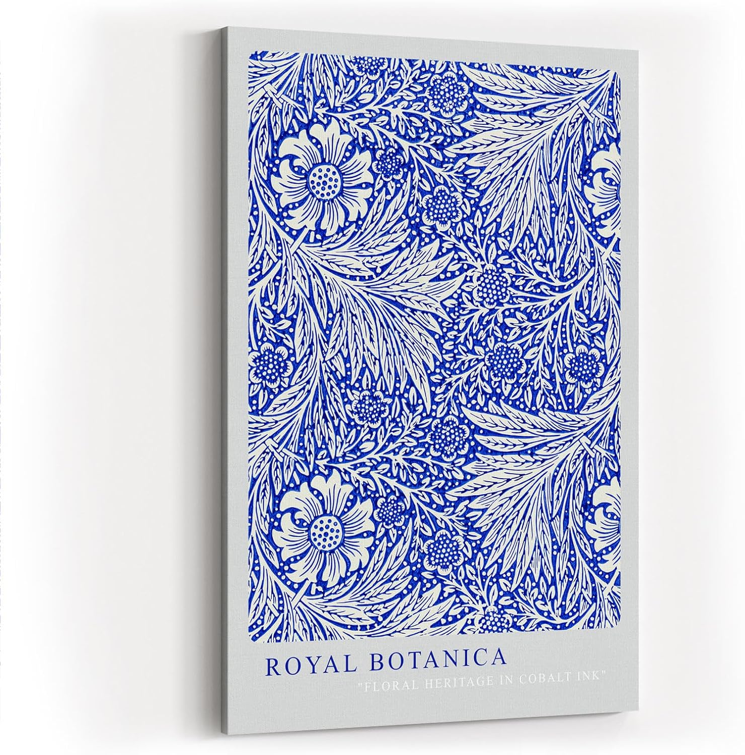 Paul Sinus Kunstdruck 40x60cm Royal Botanica florales Erbe in kräftigem Kobaltblau mit botanischer Eleganz