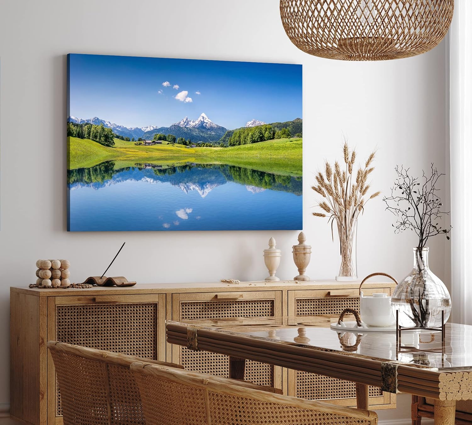 Paul Sinus Wandbild 120x80cm Alpen Alpensee Österreich Blau Natur Sonnenschein