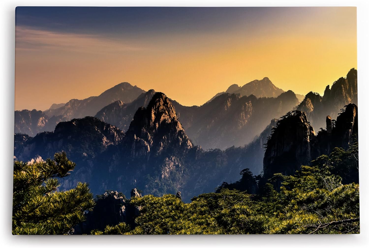 Paul Sinus Wandbild 120x80cm Anhui China Berglandschaft Gebirge Berge Natur