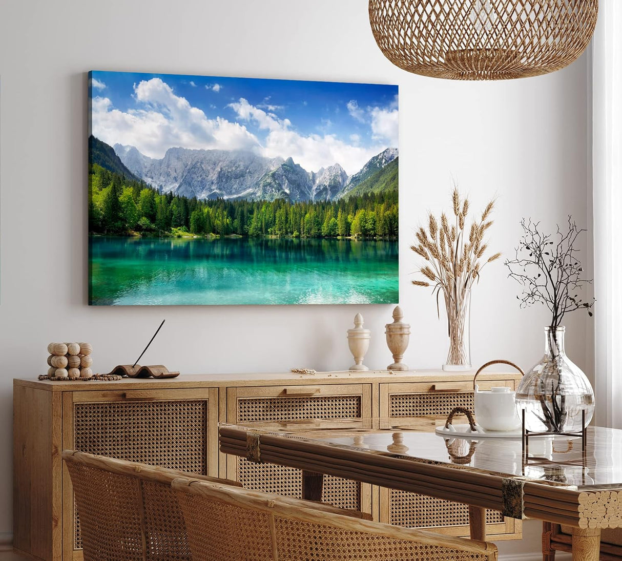 Paul Sinus Wandbild 120x80cm Alpensee See Bergsee Berge Wald Natur