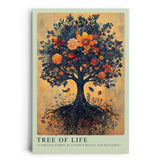 Paul Sinus Leinwandbild 40x60cm Tree of Life – Symbolhafte Naturkunst, detailreich verzweigter Baum mit blühenden Blüten, verwurzelte Kraft