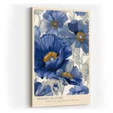 Paul Sinus Wandbild in 40x60cm Indigo Bloom Blaue Mohnblüten Illustration in Struktur und Bewegung