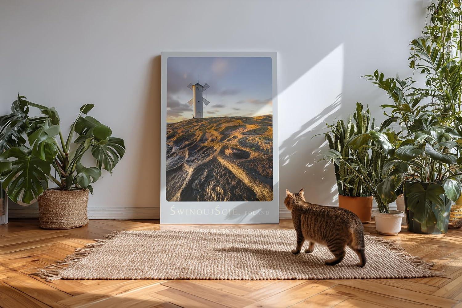 Paul Sinus Kunstdruck 40x60cm Swinoujscie Windmühlen-Leuchtturm an der Ostsee