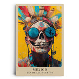 Paul Sinus Leinwandbild 60x90cm Día de los Muertos farbenfroh mystisch kunstvolle Wandkunst Totenschädel modern intensiv faszinierend spirituell