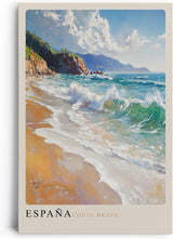 Paul Sinus Leinwandbild 60x90cm Leinwandbild Costa Brava mediterrane Küste Meeresrauschen traumhafte Natur spanische Landschaft sommerliche Ästhetik