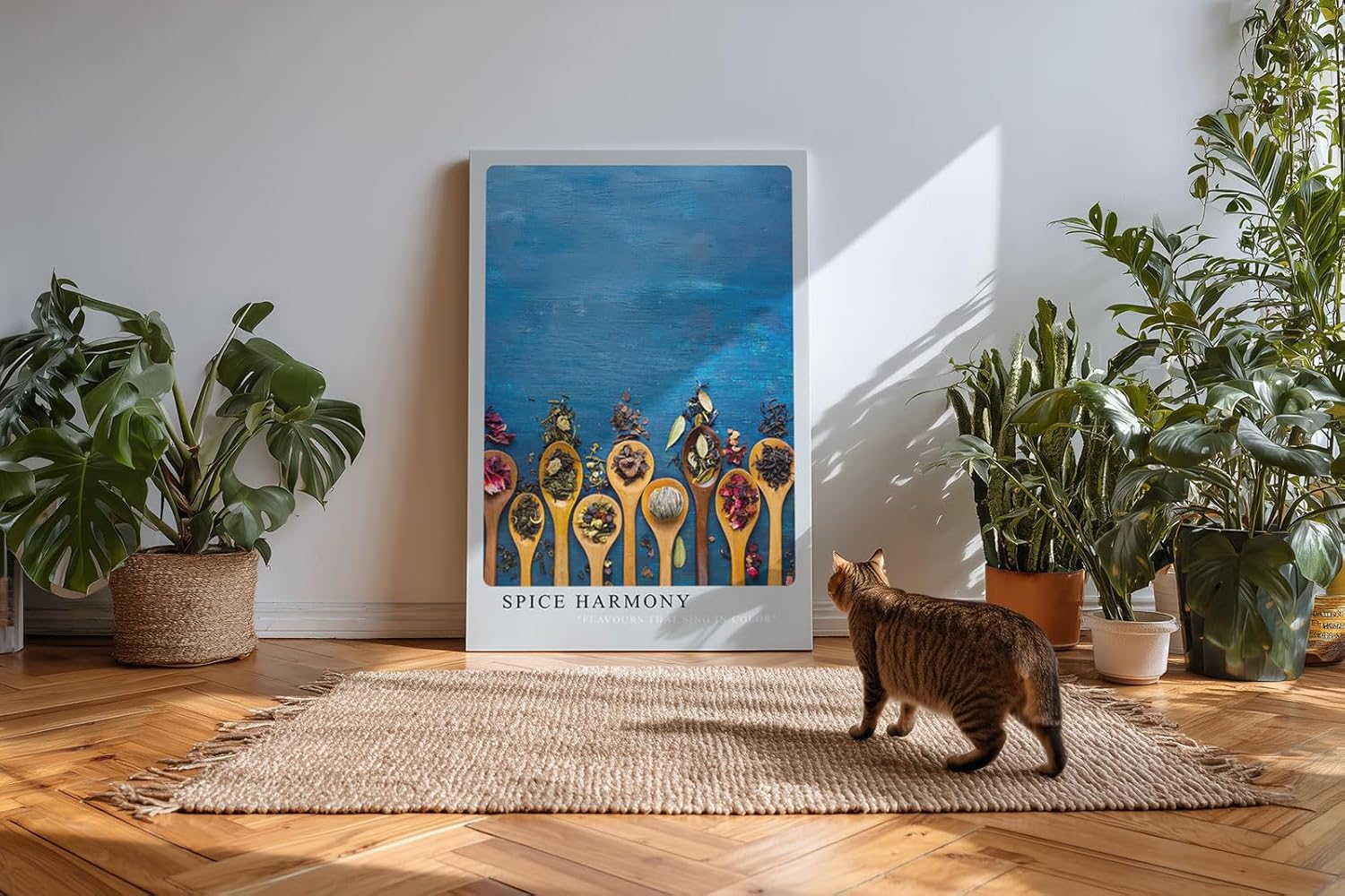 Paul Sinus Kunstdruck 40x60cm Spice Harmony – Farbenfrohe Gewürzvielfalt auf Holzlöffeln