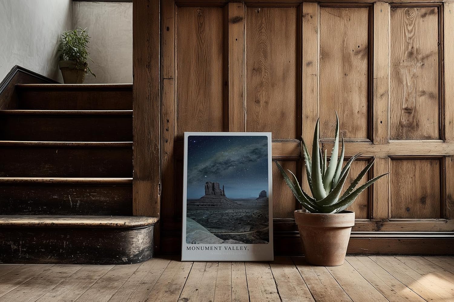 Paul Sinus Kunstdruck 40x60cm Monument Valley bei Nacht – Steinriesen unter dem Sternenzelt der USA