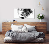 Frauen Gesicht ca. 130x70cm Wandbild inklusive Schattenfugenrahmen schwarz - Panorama Leinwand Bild XXL Format Wandbilder Wohnzimmer Wohnung Deko Kunstdrucke