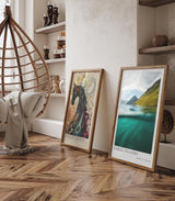 Paul Sinus Leinwandbild 80x120cm Leinwandbild Faroe Islands atemberaubende Natur nordische Landschaft ruhige See majestätische Berge